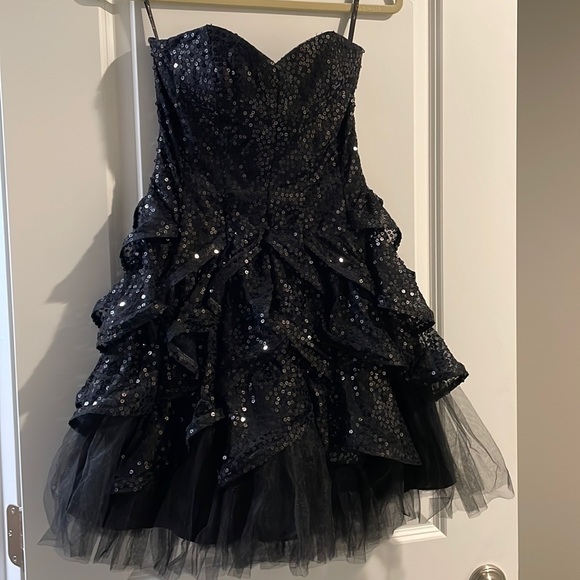 Betsey Johnson Black Sequin and Tulle Cocktail Dress - Picture 3 of 5